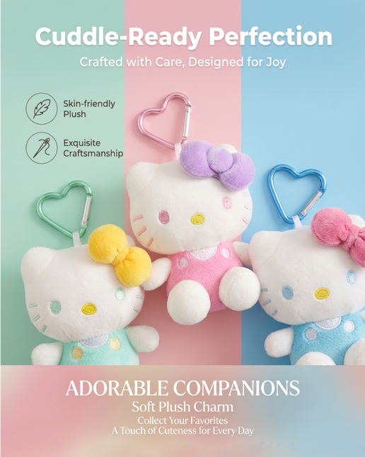 Keychain - 4-inch classic sitting Hello Kitty pose