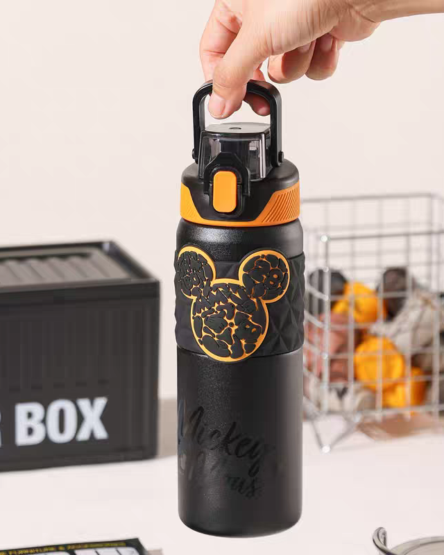 迪士尼直饮真空运动水瓶（3D皮套）
